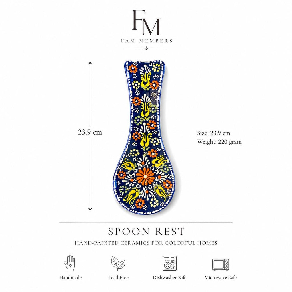 Measurement card for the hand-painted ceramic spoon rest