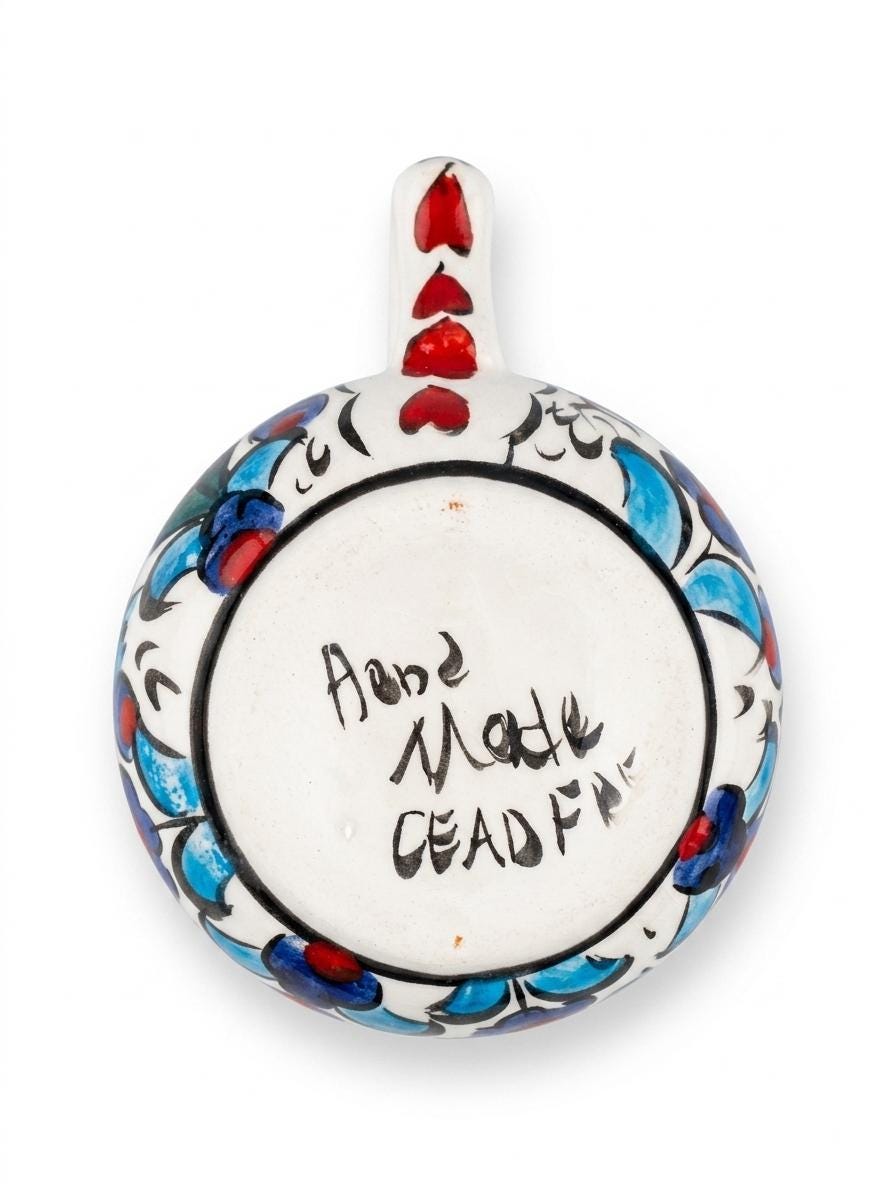 Hand-painted Turkish ceramic rounded mug set alternate view