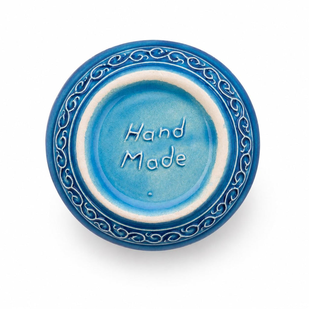 Turkish Ceramic Snack Bowl Set of 6, Blue Teal Floral Dip Bowls, 9 cm — image 7