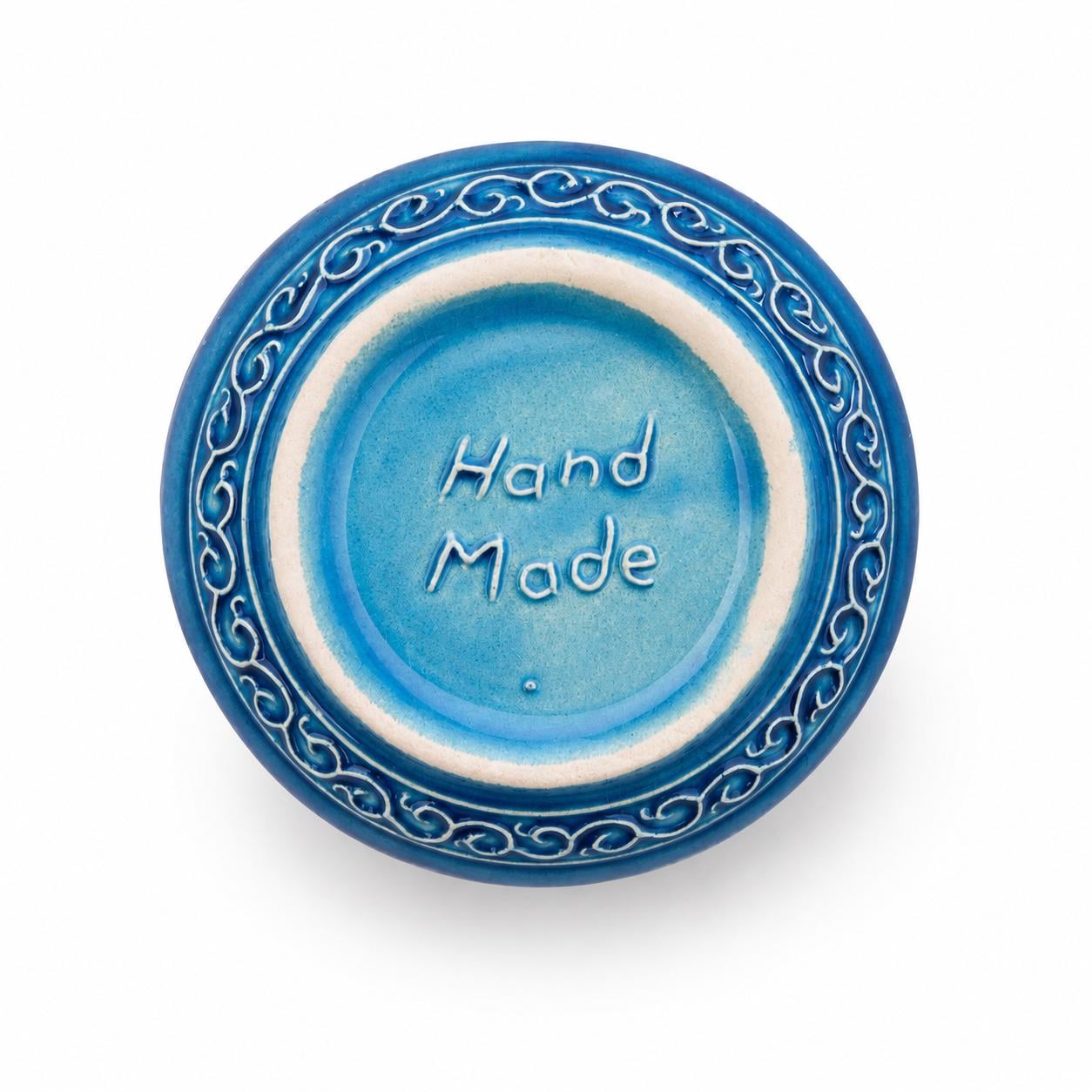 Turkish Ceramic Snack Bowl Set of 6, Blue Teal Floral Dip Bowls, 9 cm — image 7