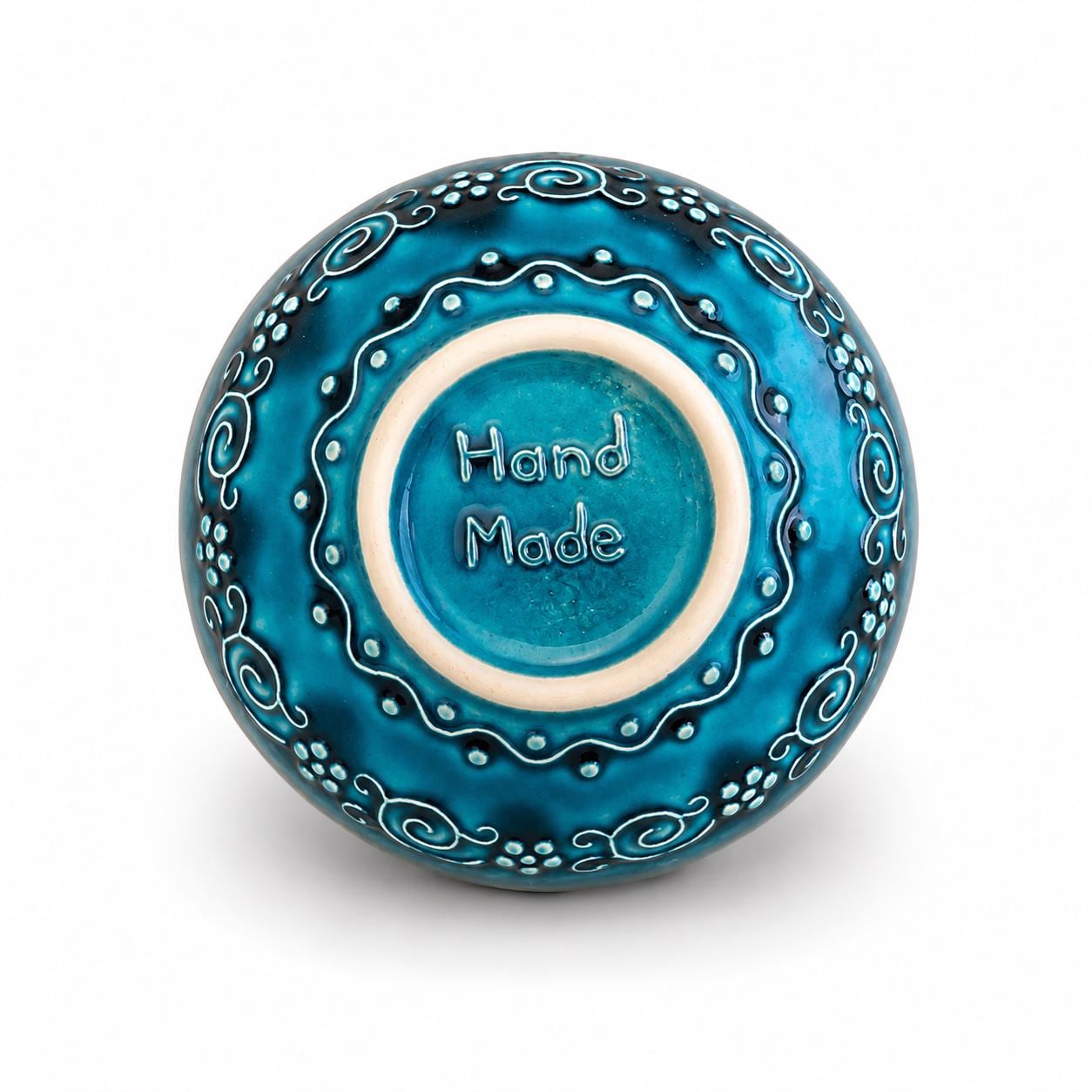 Turkish Ceramic Bowl Set of 6, Blue Teal Floral Snack Bowls, 16 cm — image 4